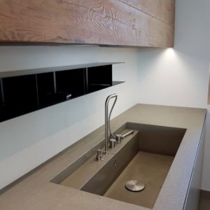 Blocco Piano Lavoro Lavabo Pietra Integrato Open Space Igea Marina