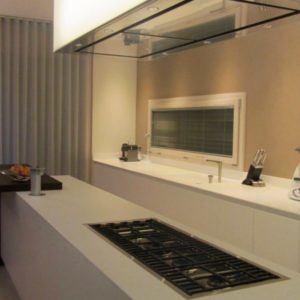 Cappa Luminosa Isola Corian Snack Rovere Spazzolato Cucina Residenza Bellaria