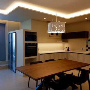 Cucina Dining Cartongesso Contenitore Forni Led Residenza Cesenatico