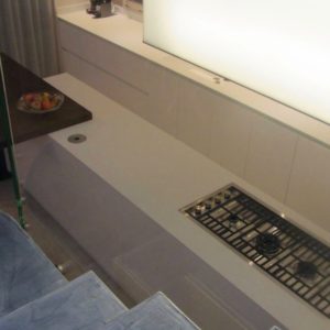 Isola Corian Snack Rovere Spazzolato Forte Spessore Cucina Residenza Bellaria